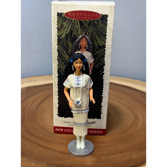 Native American Barbie Doll Ornament 1996 Hallmark Keepsake Collector’s Series P - Picture 1 of 7